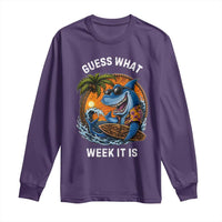Funny Shark Guess What Week It Is Long Sleeve Shirt Shark Awareness Summer Vacation