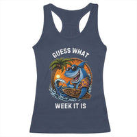 Funny Shark Guess What Week It Is Racerback Tank Top Shark Awareness Summer Vacation
