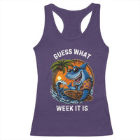 Funny Shark Guess What Week It Is Racerback Tank Top Shark Awareness Summer Vacation