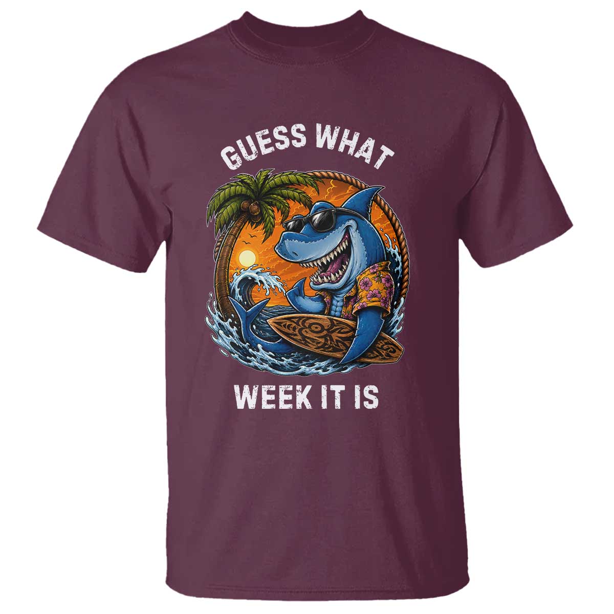 Funny Shark Guess What Week It Is T Shirt Shark Awareness Summer Vacation