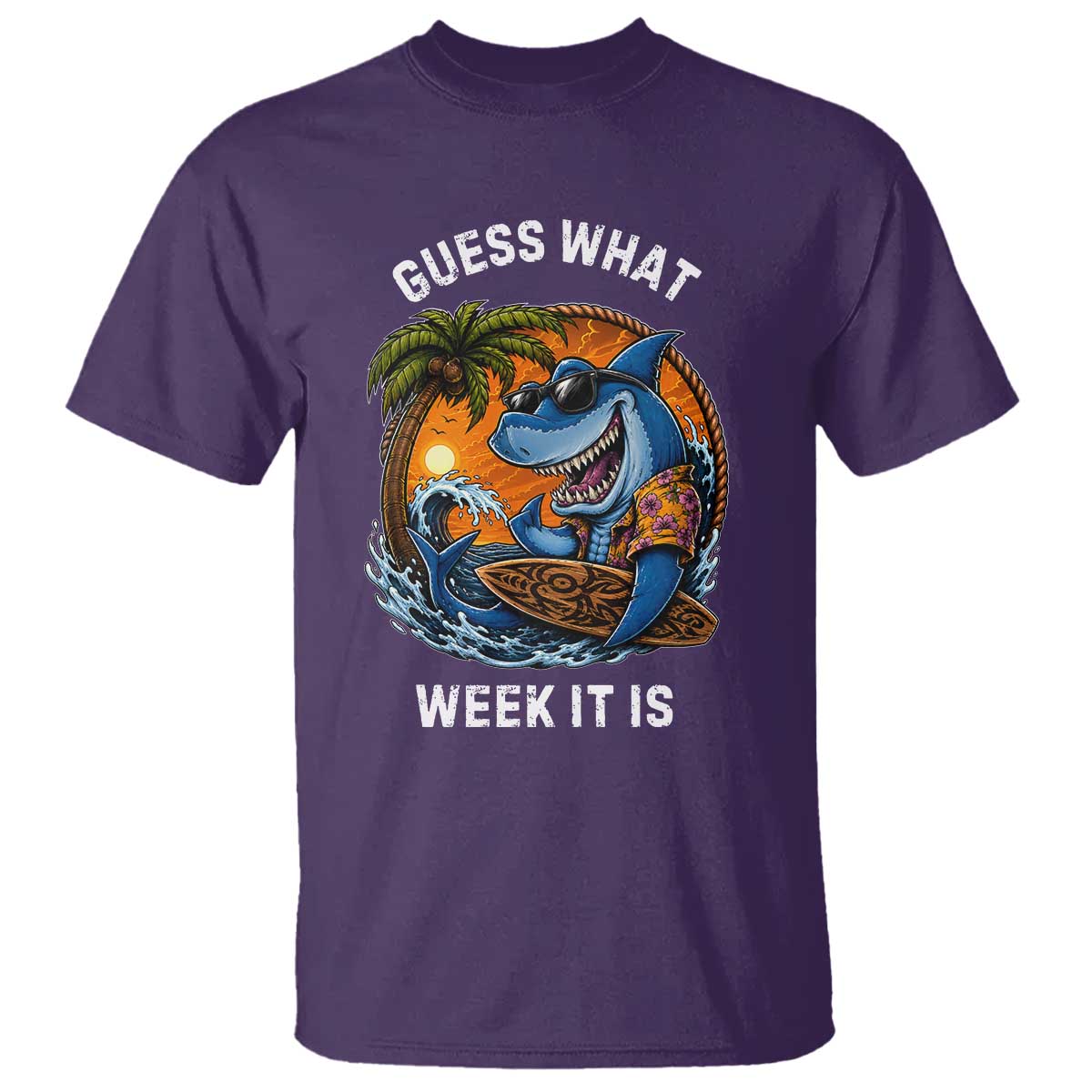 Funny Shark Guess What Week It Is T Shirt Shark Awareness Summer Vacation