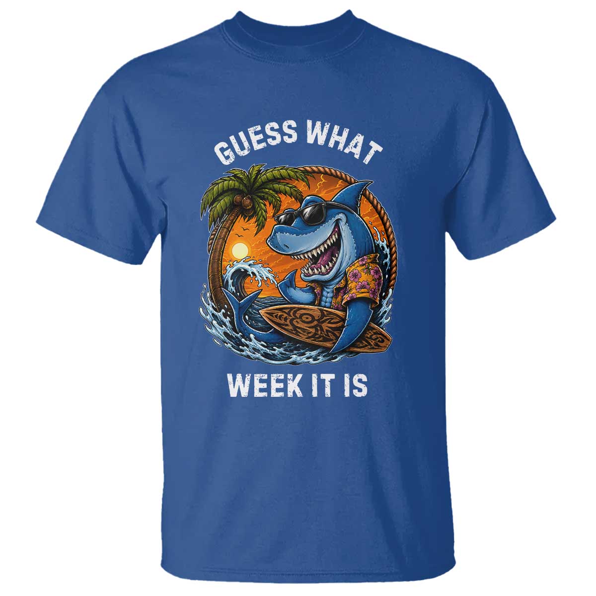 Funny Shark Guess What Week It Is T Shirt Shark Awareness Summer Vacation