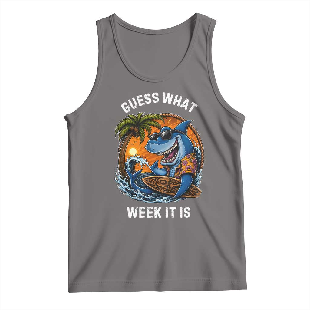 Funny Shark Guess What Week It Is Tank Top Shark Awareness Summer Vacation