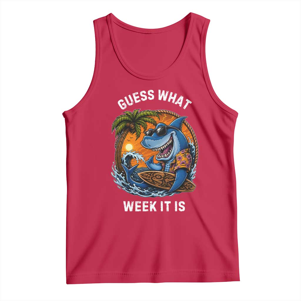 Funny Shark Guess What Week It Is Tank Top Shark Awareness Summer Vacation