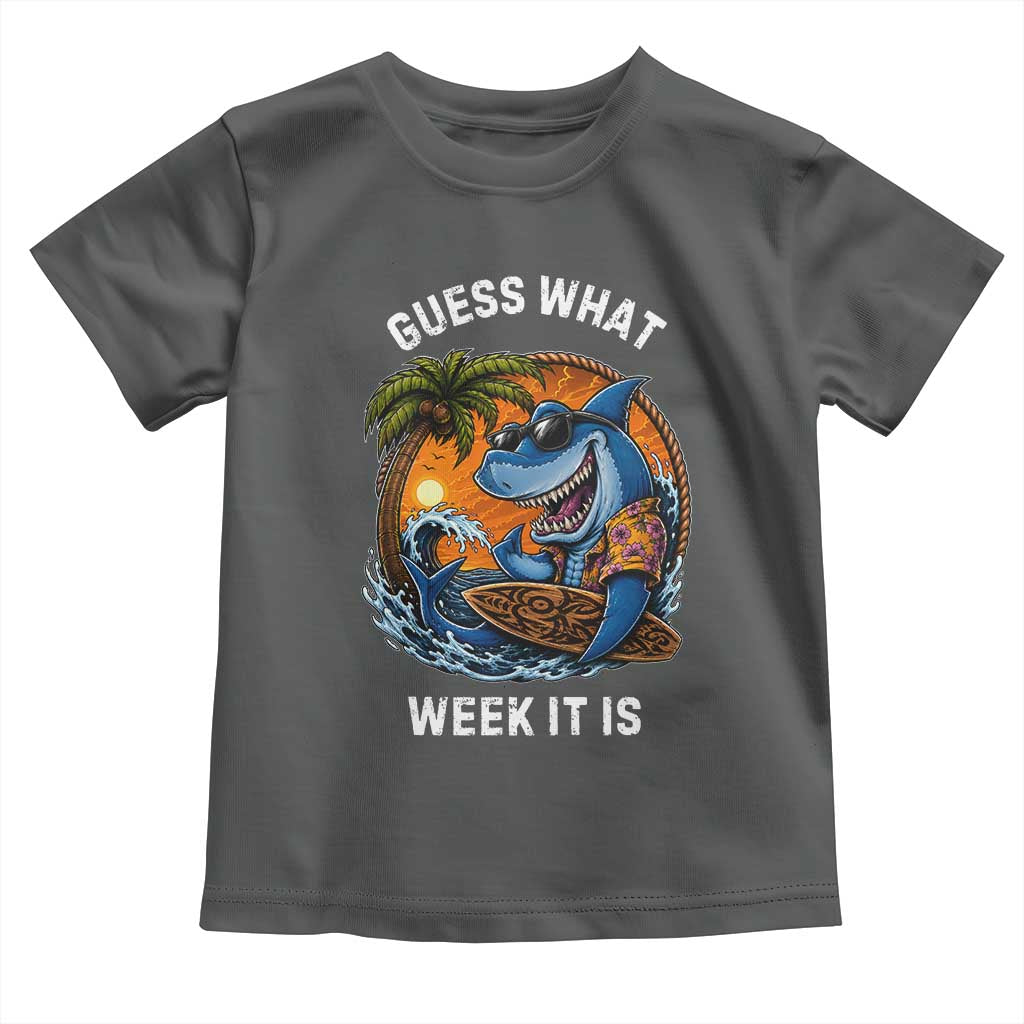 Funny Shark Guess What Week It Is Toddler T Shirt Shark Awareness Summer Vacation