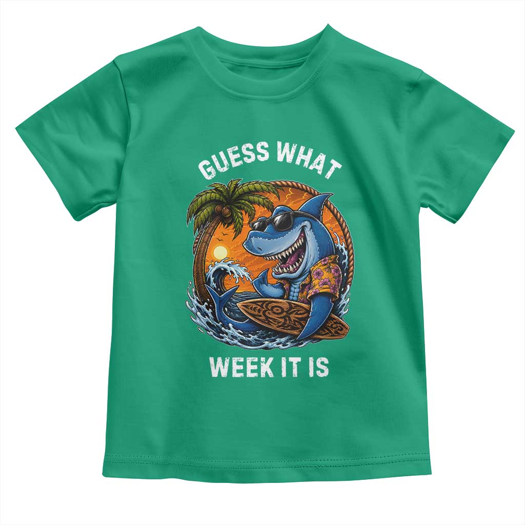 Funny Shark Guess What Week It Is Toddler T Shirt Shark Awareness Summer Vacation