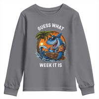 Funny Shark Guess What Week It Is Youth Sweatshirt Shark Awareness Summer Vacation