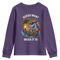 Funny Shark Guess What Week It Is Youth Sweatshirt Shark Awareness Summer Vacation