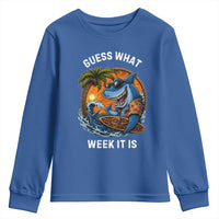 Funny Shark Guess What Week It Is Youth Sweatshirt Shark Awareness Summer Vacation