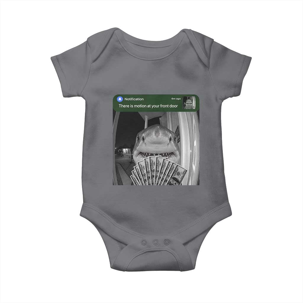 There is Motion at Your Front Door Funny Shark Motion Meme Baby Onesie