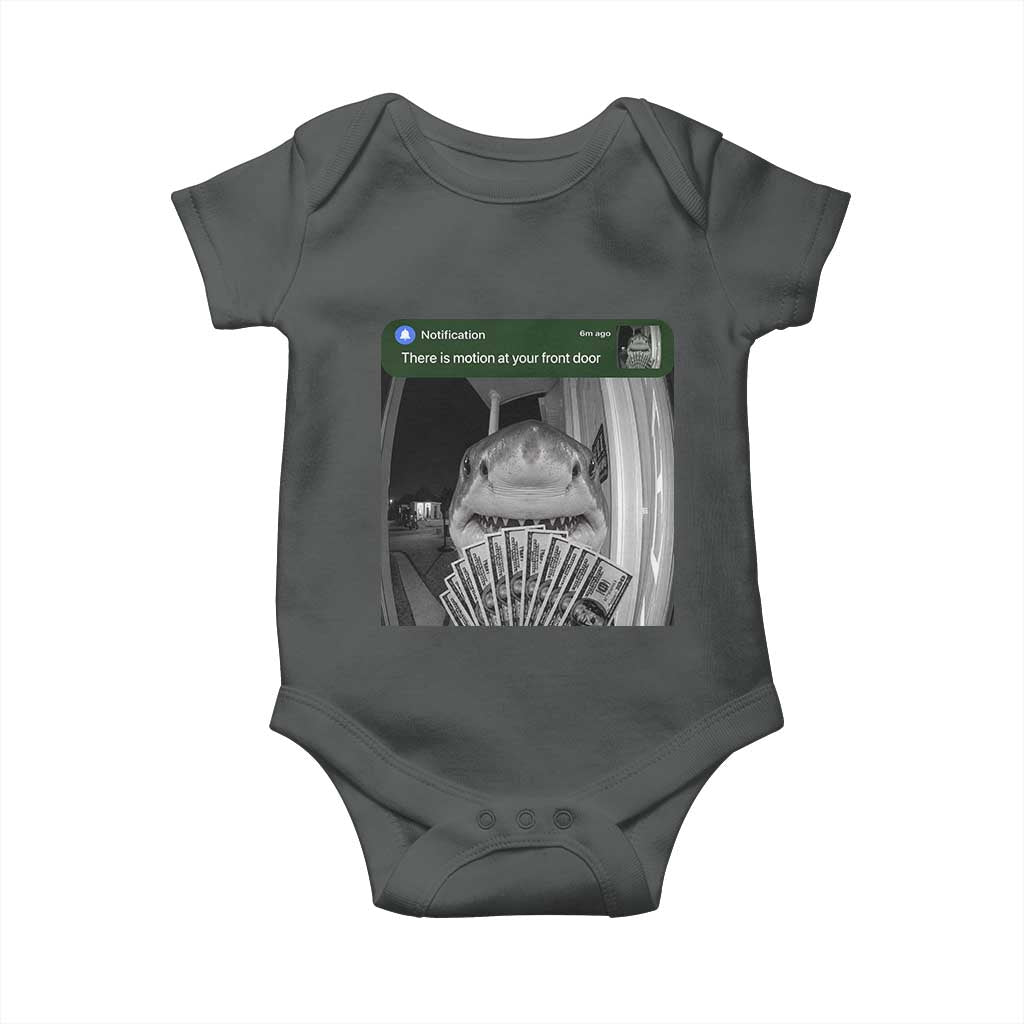 There is Motion at Your Front Door Funny Shark Motion Meme Baby Onesie