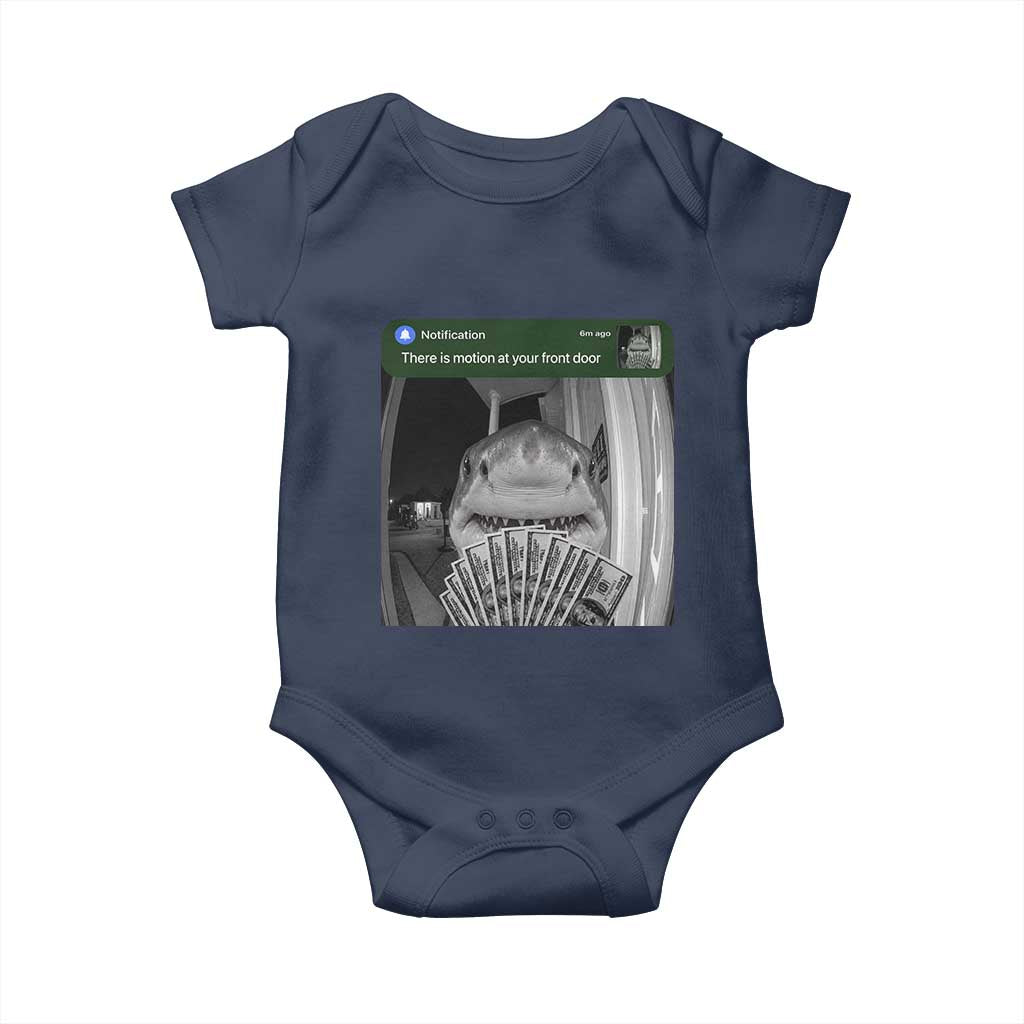 There is Motion at Your Front Door Funny Shark Motion Meme Baby Onesie