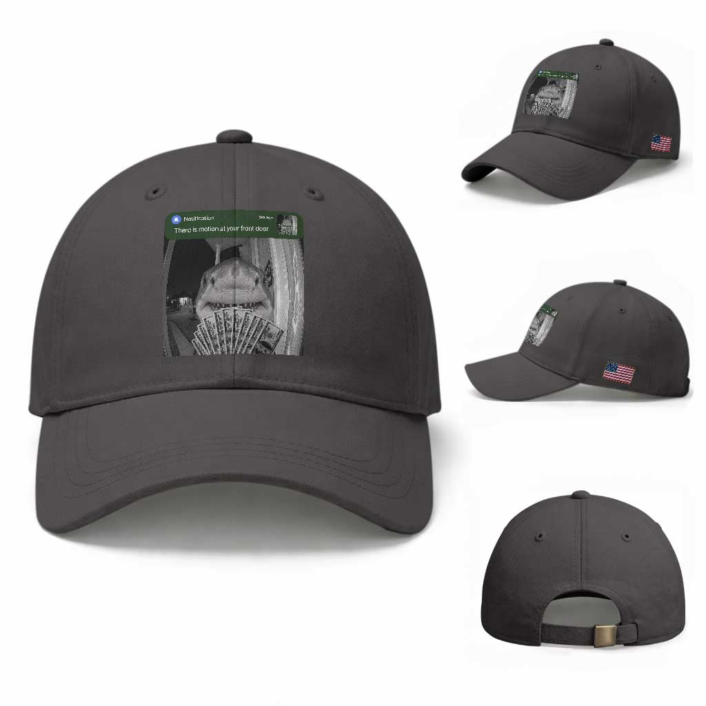 There is Motion at Your Front Door Funny Shark Motion Meme Baseball Cap