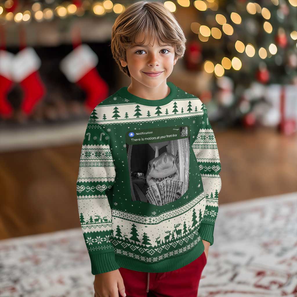 There is Motion at Your Front Door Funny Shark Motion Meme Ugly Christmas Sweater
