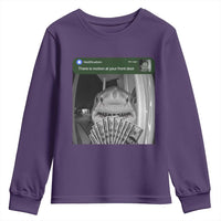 There is Motion at Your Front Door Funny Shark Motion Meme Youth Sweatshirt