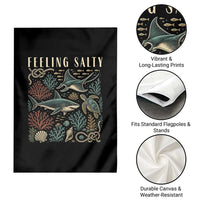 Feeling Salty Shark Lover Vintage Ocean Life Garden Flag