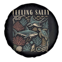Feeling Salty Shark Lover Vintage Ocean Life Spare Tire Cover