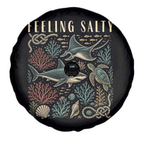 Feeling Salty Shark Lover Vintage Ocean Life Spare Tire Cover