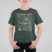 Feeling Salty Shark Lover Vintage Ocean Life T Shirt For Kid