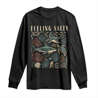 Feeling Salty Shark Lover Vintage Ocean Life Long Sleeve Shirt