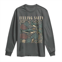 Feeling Salty Shark Lover Vintage Ocean Life Long Sleeve Shirt