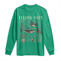 Feeling Salty Shark Lover Vintage Ocean Life Long Sleeve Shirt