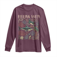 Feeling Salty Shark Lover Vintage Ocean Life Long Sleeve Shirt