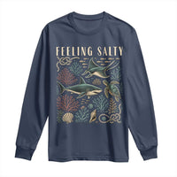 Feeling Salty Shark Lover Vintage Ocean Life Long Sleeve Shirt