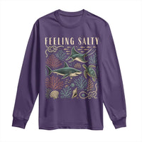 Feeling Salty Shark Lover Vintage Ocean Life Long Sleeve Shirt