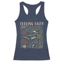 Feeling Salty Shark Lover Vintage Ocean Life Racerback Tank Top