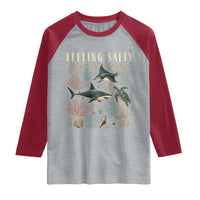 Feeling Salty Shark Lover Vintage Ocean Life Raglan Shirt