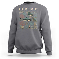 Feeling Salty Shark Lover Vintage Ocean Life Sweatshirt