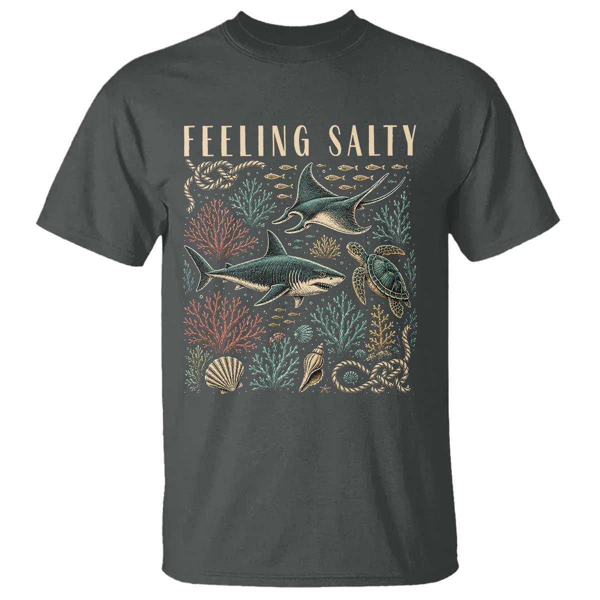 Feeling Salty Shark Lover Vintage Ocean Life T Shirt