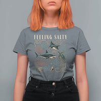 Feeling Salty Shark Lover Vintage Ocean Life T Shirt For Women