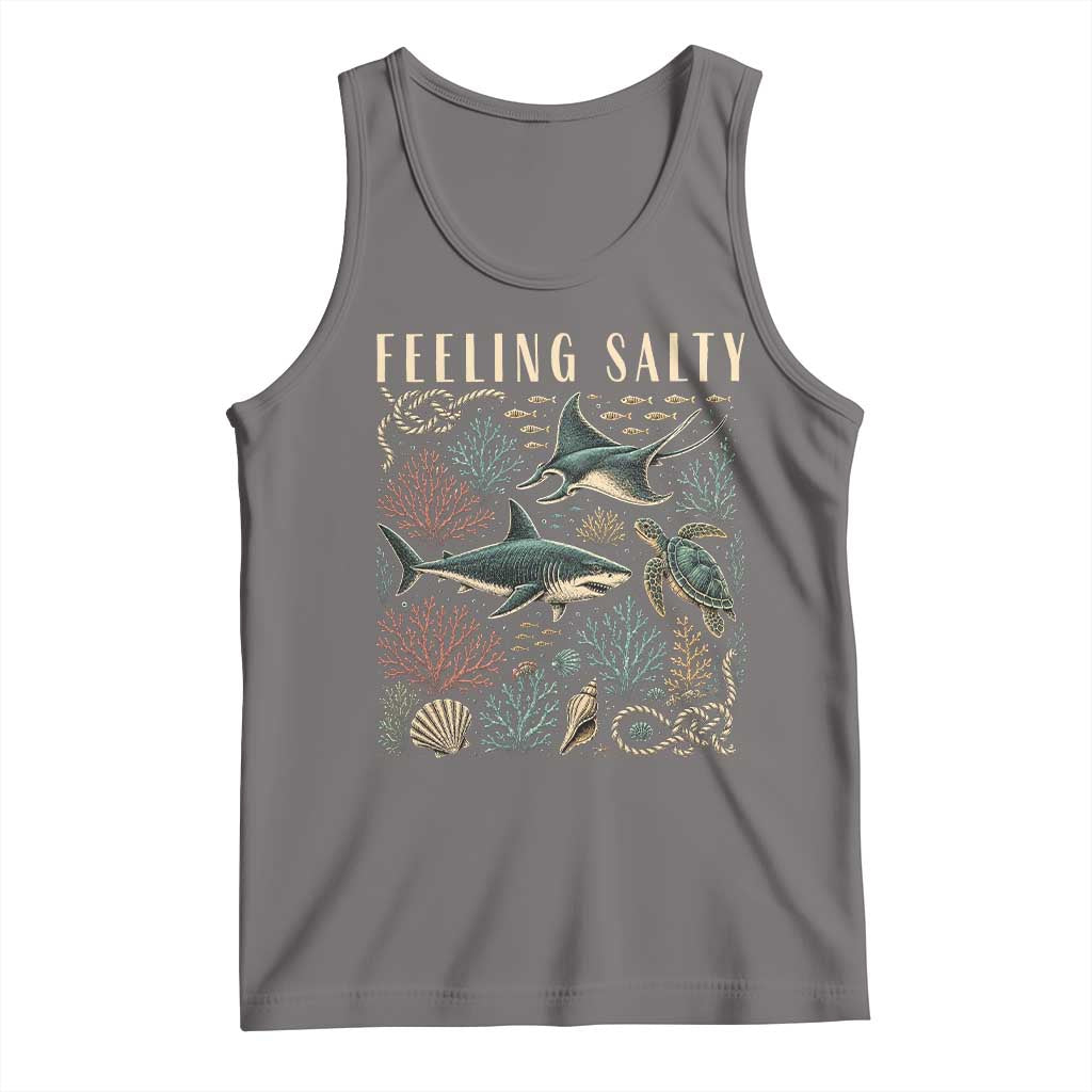 Feeling Salty Shark Lover Vintage Ocean Life Tank Top