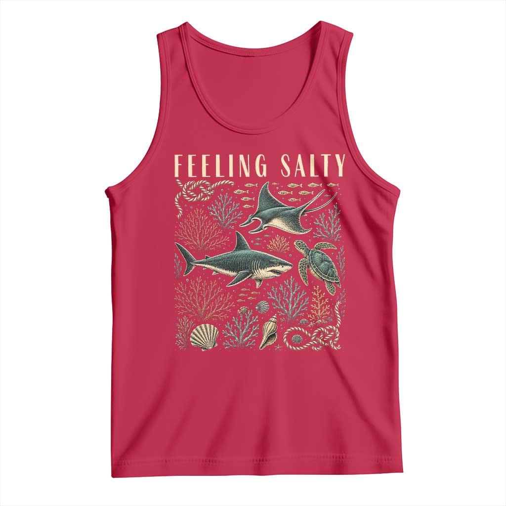 Feeling Salty Shark Lover Vintage Ocean Life Tank Top