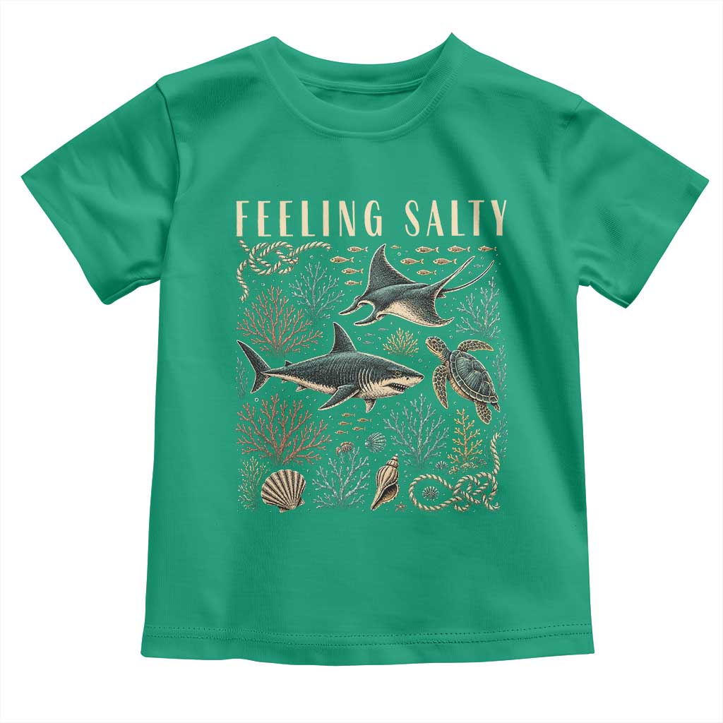 Feeling Salty Shark Lover Vintage Ocean Life Toddler T Shirt