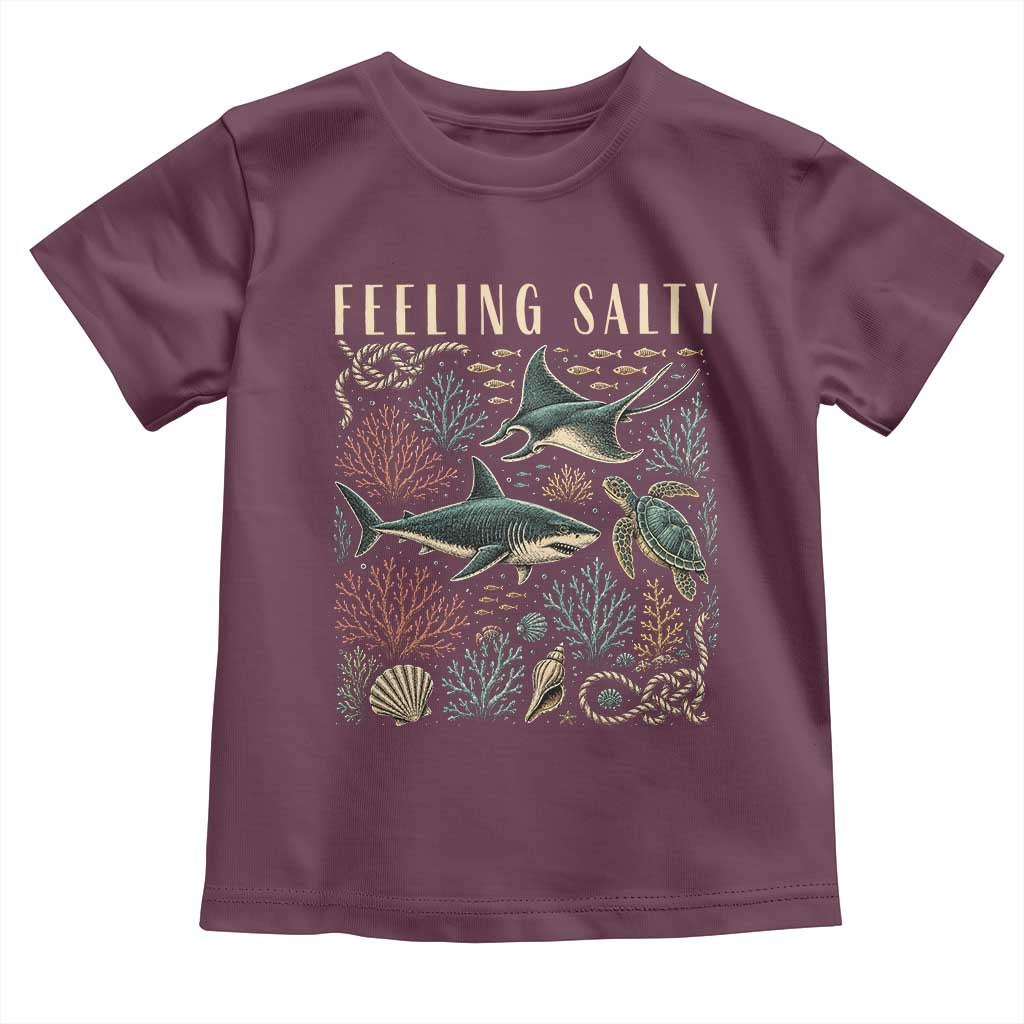 Feeling Salty Shark Lover Vintage Ocean Life Toddler T Shirt