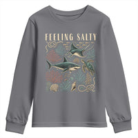 Feeling Salty Shark Lover Vintage Ocean Life Youth Sweatshirt