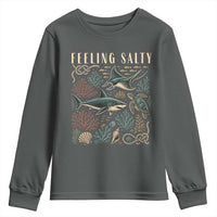 Feeling Salty Shark Lover Vintage Ocean Life Youth Sweatshirt