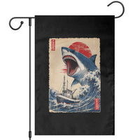 Megalodon Shark Japanese Vintage Graphic Ukiyo e Art Garden Flag