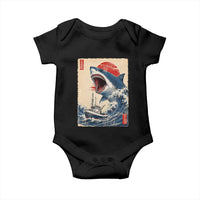 Megalodon Shark Japanese Vintage Graphic Ukiyo e Art Baby Onesie