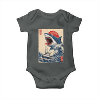 Megalodon Shark Japanese Vintage Graphic Ukiyo e Art Baby Onesie