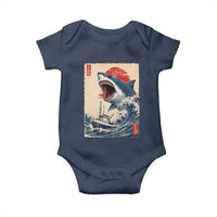 Megalodon Shark Japanese Vintage Graphic Ukiyo e Art Baby Onesie