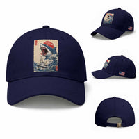 Megalodon Shark Japanese Vintage Graphic Ukiyo e Art Baseball Cap