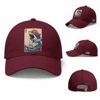 Megalodon Shark Japanese Vintage Graphic Ukiyo e Art Baseball Cap