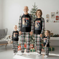 Megalodon Shark Japanese Vintage Graphic Ukiyo e Art Plaid Pajama Set