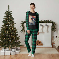 Megalodon Shark Japanese Vintage Graphic Ukiyo e Art Plaid Pajama Set