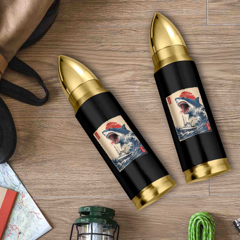 Megalodon Shark Japanese Vintage Graphic Ukiyo e Art Bullet Tumbler