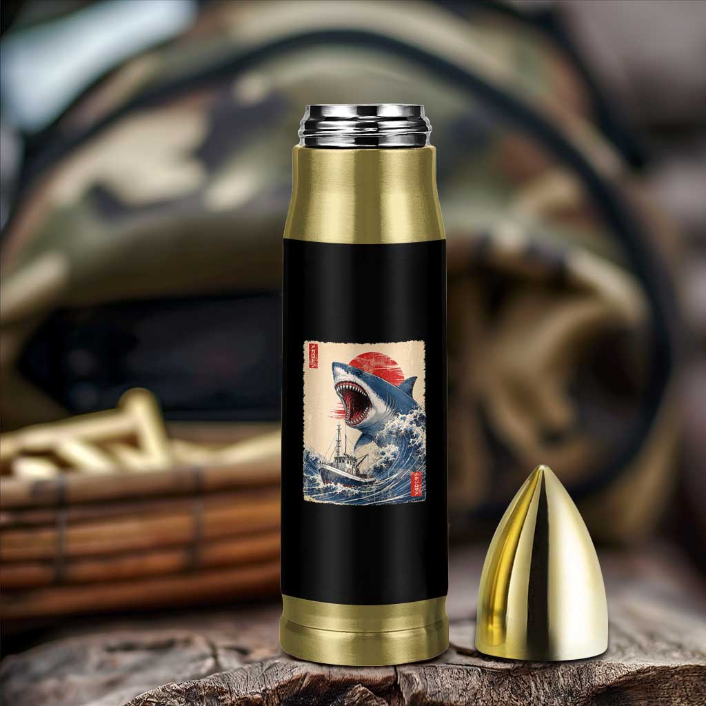 Megalodon Shark Japanese Vintage Graphic Ukiyo e Art Bullet Tumbler
